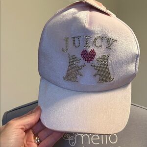 Juicy Couture Light Pink Cap with Rhinestone Accents